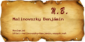 Malinovszky Benjámin névjegykártya