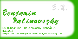 benjamin malinovszky business card