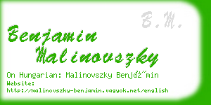 benjamin malinovszky business card